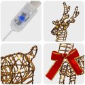 VidaXL 3D Renifer Bożonarodzeniowy LOVIISA 2 szt. 80 LED Ciepła biel