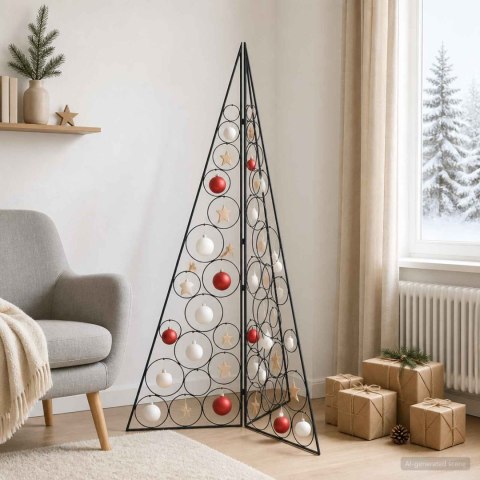 VidaXL Metalowa choinka świąteczna KUOPIO 140 cm Stal Czarny