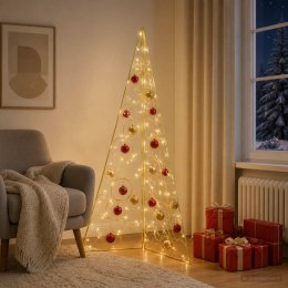 VidaXL Metalowa choinka świąteczna KUOPIO 140 cm Stal złoty