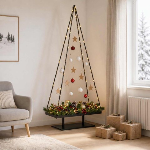 VidaXL Metalowa choinka świąteczna KUOPIO 180 cm Stal Czarny