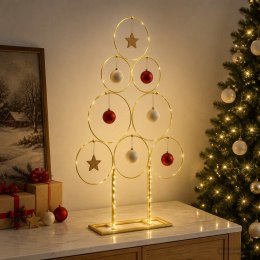 VidaXL Metalowa choinka świąteczna KUOPIO 60 cm Stal złoty