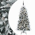 VidaXL Sztuczna choinka z bombką 210 cm 300 LED Ciepła biel PE i PVC