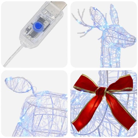 VidaXL 3D Renifer Bożonarodzeniowy LOVIISA 140 LED Niebieski