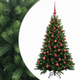 VidaXL Sztuczna choinka z bombkami 120 cm 150 LED Ciepła biel
