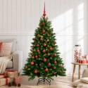 VidaXL Sztuczna choinka z bombkami 120 cm 150 LED Ciepła biel