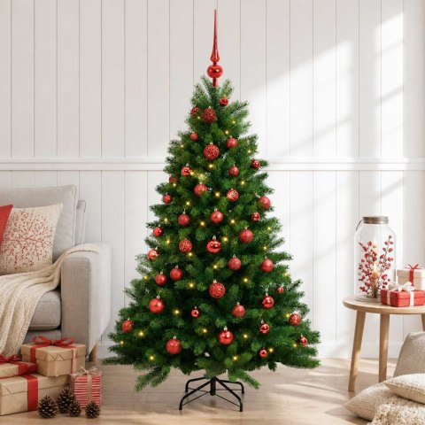 VidaXL Sztuczna choinka z bombkami 120 cm 150 LED Ciepła biel