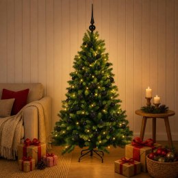 VidaXL Sztuczna choinka z bombkami 120 cm 150 LED Ciepła biel
