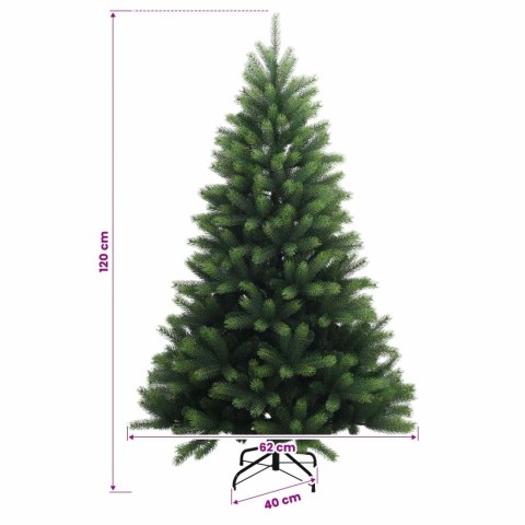 VidaXL Sztuczna choinka z bombkami 120 cm 150 LED Ciepła biel