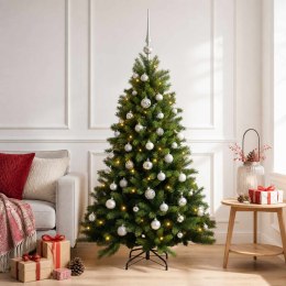 VidaXL Sztuczna choinka z bombkami 120 cm 150 LED Ciepła biel