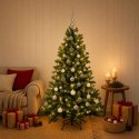 VidaXL Sztuczna choinka z bombkami 120 cm 150 LED Ciepła biel