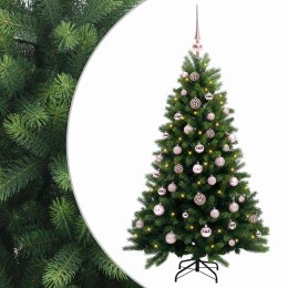 VidaXL Sztuczna choinka z bombkami 150 cm 150 LED Ciepła biel