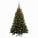 VidaXL Sztuczna choinka z bombkami 150 cm 150 LED Ciepła biel