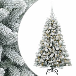 VidaXL Sztuczna choinka z bombkami 150 cm 150 LED Ciepła biel