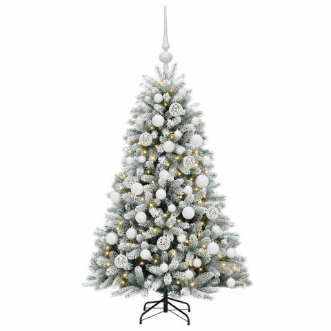 VidaXL Sztuczna choinka z bombkami 150 cm 150 LED Ciepła biel