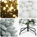 VidaXL Sztuczna choinka z bombkami 150 cm 150 LED Ciepła biel