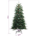 VidaXL Sztuczna choinka z bombkami 210 cm 300 LED Ciepła biel PE i PVC