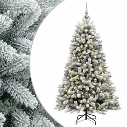 VidaXL Sztuczna choinka z bombkami 240 cm 300 LED Ciepła biel