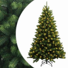 VidaXL Sztuczna choinka z zawiasami 150 cm 150 LED Ciepła biel