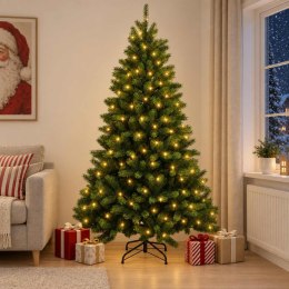 VidaXL Sztuczna choinka z zawiasami 180 cm 300 LED Ciepła biel