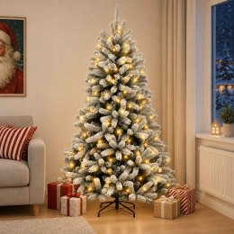VidaXL Sztuczna choinka z zawiasami 240 cm 300 LED Ciepła biel