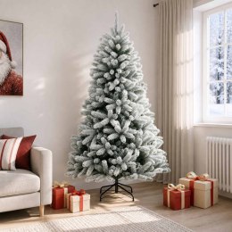 VidaXL Sztuczna choinka z zawiasami 240 cm PVC i Metal Zielono-biały