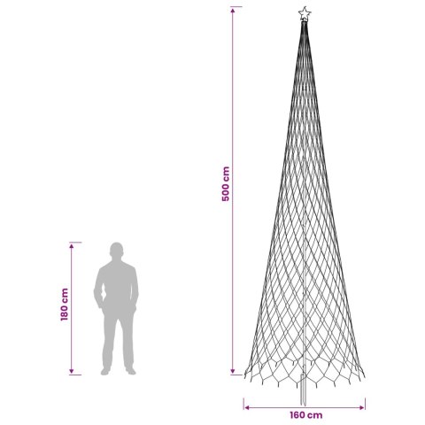 VidaXL Choinka świąteczna LED EKENAS 500 cm 550 LED Ciepła biel Żelazo