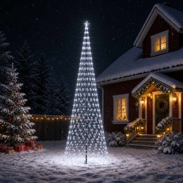 VidaXL Choinka świąteczna LED EKENAS 500 cm 550 LED Zimna biel Żelazo