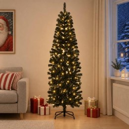 VidaXL Sztuczne smukłe drzewo bożonarodzeniowe 240 cm 300 LED