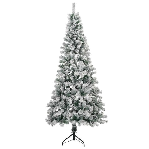 VidaXL Sztuczna choinka 240 cm PVC i stal Zielony i Biały