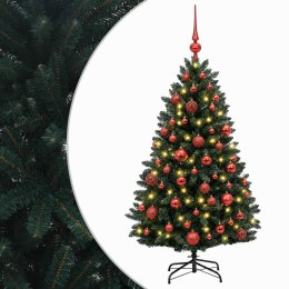 VidaXL Sztuczna choinka ciemnozielona z bombkami 150 cm 150 LED