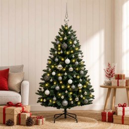 VidaXL Sztuczna choinka, ciemnozielona, z bombkami 150 cm 150 LED
