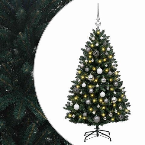 VidaXL Sztuczna choinka, ciemnozielona, z bombkami 150 cm 150 LED