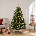 VidaXL Sztuczna choinka, ciemnozielona, z bombkami 150 cm 150 LED