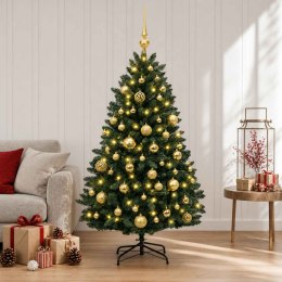 VidaXL Sztuczna choinka, ciemnozielona, z bombkami 150 cm 150 LED