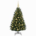 VidaXL Sztuczna choinka, ciemnozielona, z bombkami 150 cm 150 LED
