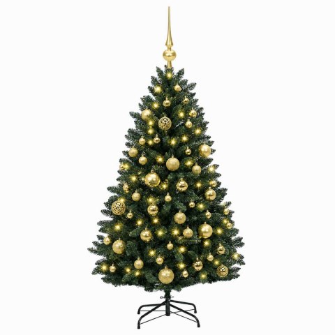 VidaXL Sztuczna choinka, ciemnozielona, z bombkami 150 cm 150 LED