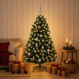VidaXL Sztuczna choinka, ciemnozielona, z bombkami 180 cm 300 LED