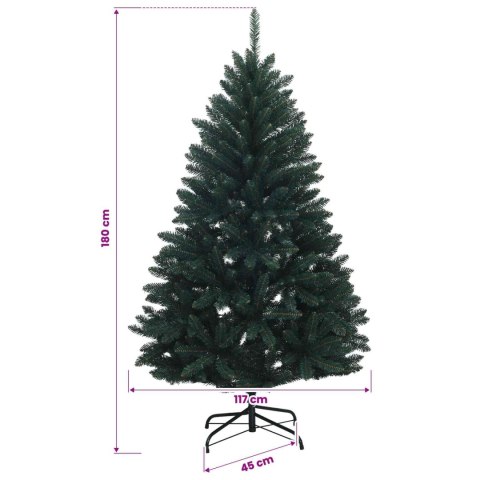 VidaXL Sztuczna choinka, ciemnozielona, z bombkami 180 cm 300 LED
