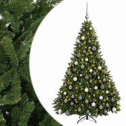 VidaXL Sztuczna choinka, jasnozielona, z bombkami 180 cm 300 LED