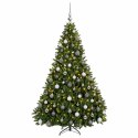 VidaXL Sztuczna choinka, jasnozielona, z bombkami 180 cm 300 LED