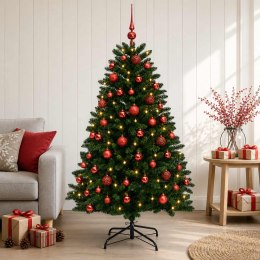 VidaXL Sztuczna choinka, średniozielona, z bombkami 120 cm 150 LED