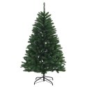 VidaXL Sztuczna choinka, średniozielona, z bombkami 120 cm 150 LED