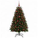 VidaXL Sztuczna choinka, średniozielona, z bombkami 150 cm 150 LED