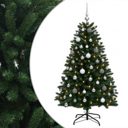 VidaXL Sztuczna choinka, średniozielona, z bombkami 150 cm 150 LED