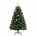 VidaXL Sztuczna choinka, średniozielona, z bombkami 150 cm 150 LED