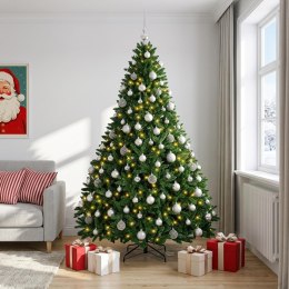 VidaXL Sztuczna choinka, średniozielona, z bombkami 210 cm 300 LED