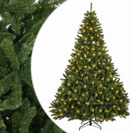 VidaXL Sztuczna choinka z zawiasami 210 cm 300 LED Ciepła biel