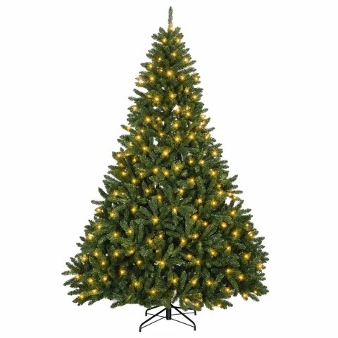 VidaXL Sztuczna choinka z zawiasami 210 cm 300 LED Ciepła biel