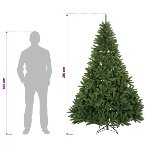 VidaXL Sztuczna choinka z zawiasami 210 cm 300 LED Ciepła biel