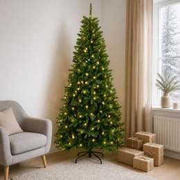 VidaXL Sztuczna choinka z zawiasami 210 cm 400 LED Ciepła biel PVC